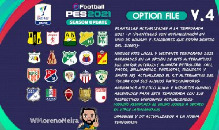 [NUEVO] Option File Liga Betplay 2021 - II | eFootball PES 2021