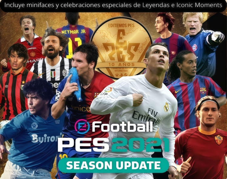 PES 2021: Option File de Leyendas y Momentos Icónicos, con Minifaces y Celebraciones