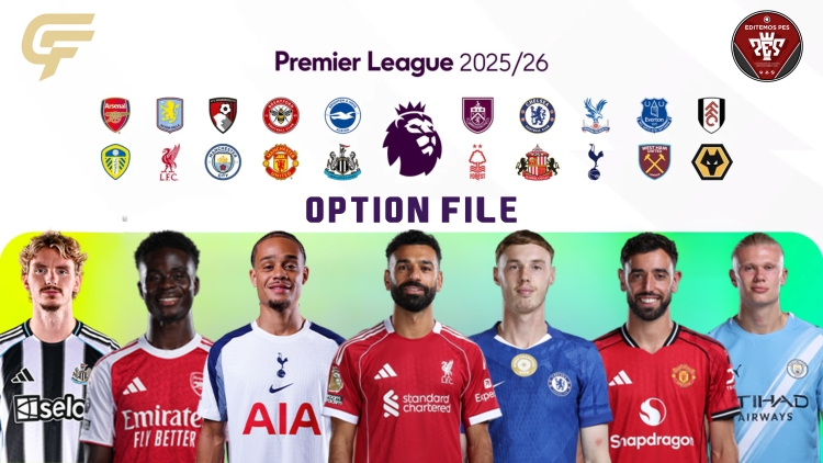 Ya Disponible el Option File de la Premier League 25 - 26 para PES 2021 (PS4/PS5)
