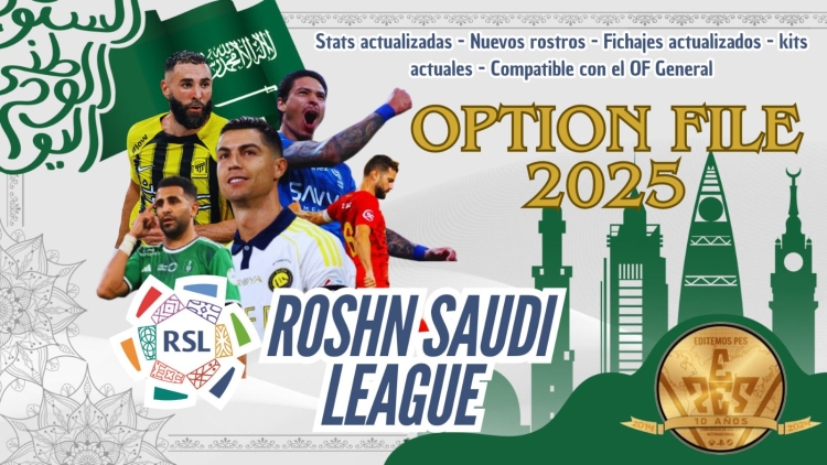Option File GRATIS para PES 2021: Roshn Saudi League 2025/26